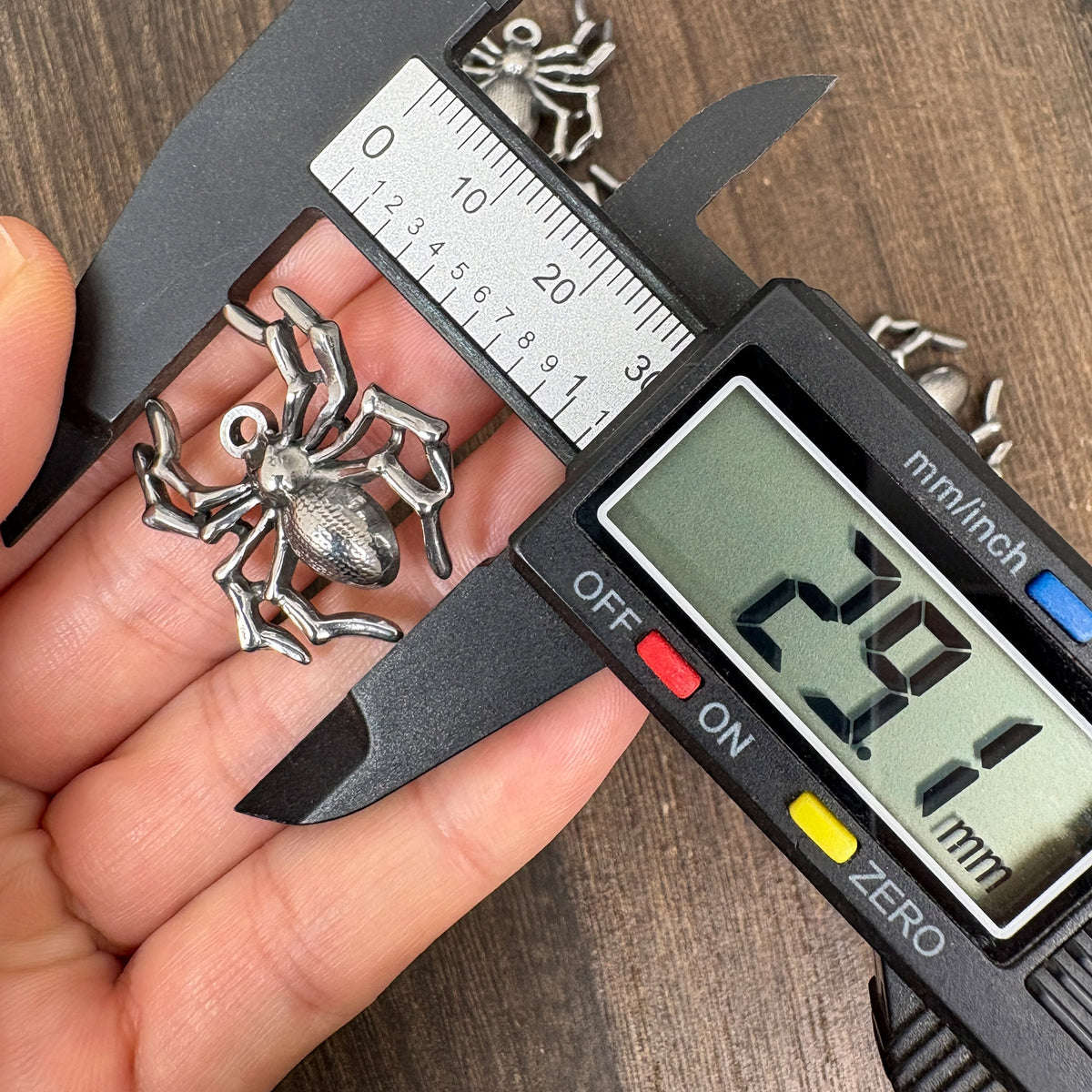 Stainless Steel Spider Charm, Gothic DIY Jewelry Pendant