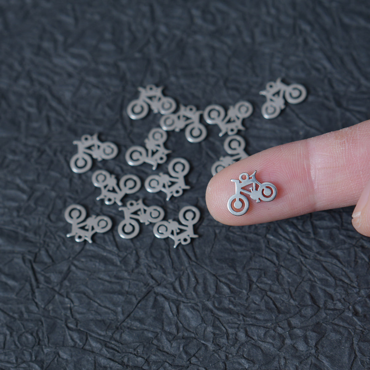 10PCS Stainless Steel BicycleCharms, DIY Jewelry Supplies
