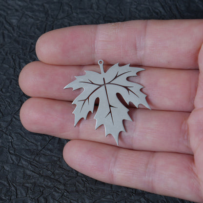 Stainless Steel Maple Leaf Charm, DIY Jewelry Making Supply