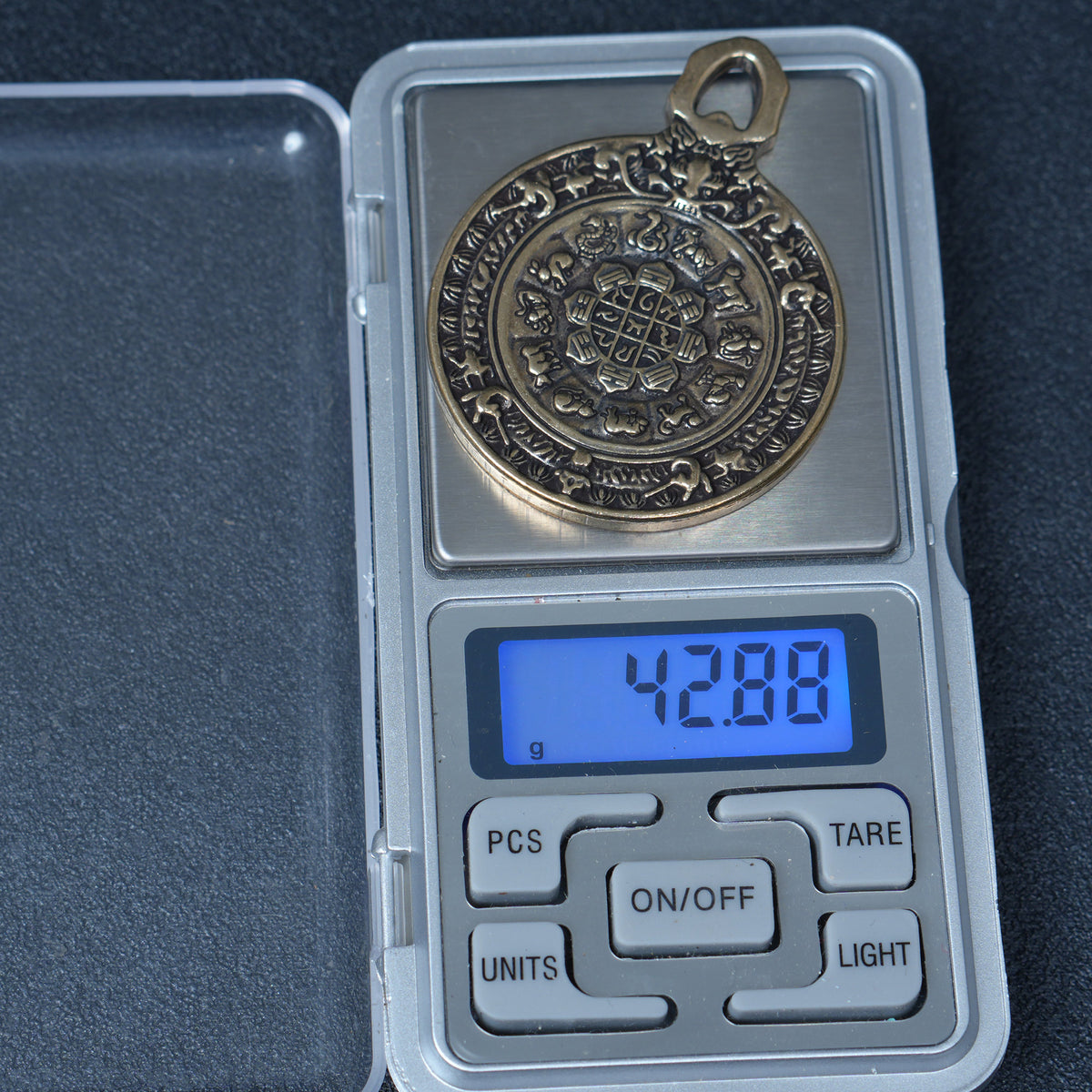 Tibetan Bagua Protection  Amulet Pendant, Double Sided Dharma Wheel Charm, Spiritual Jewelry Craft Component
