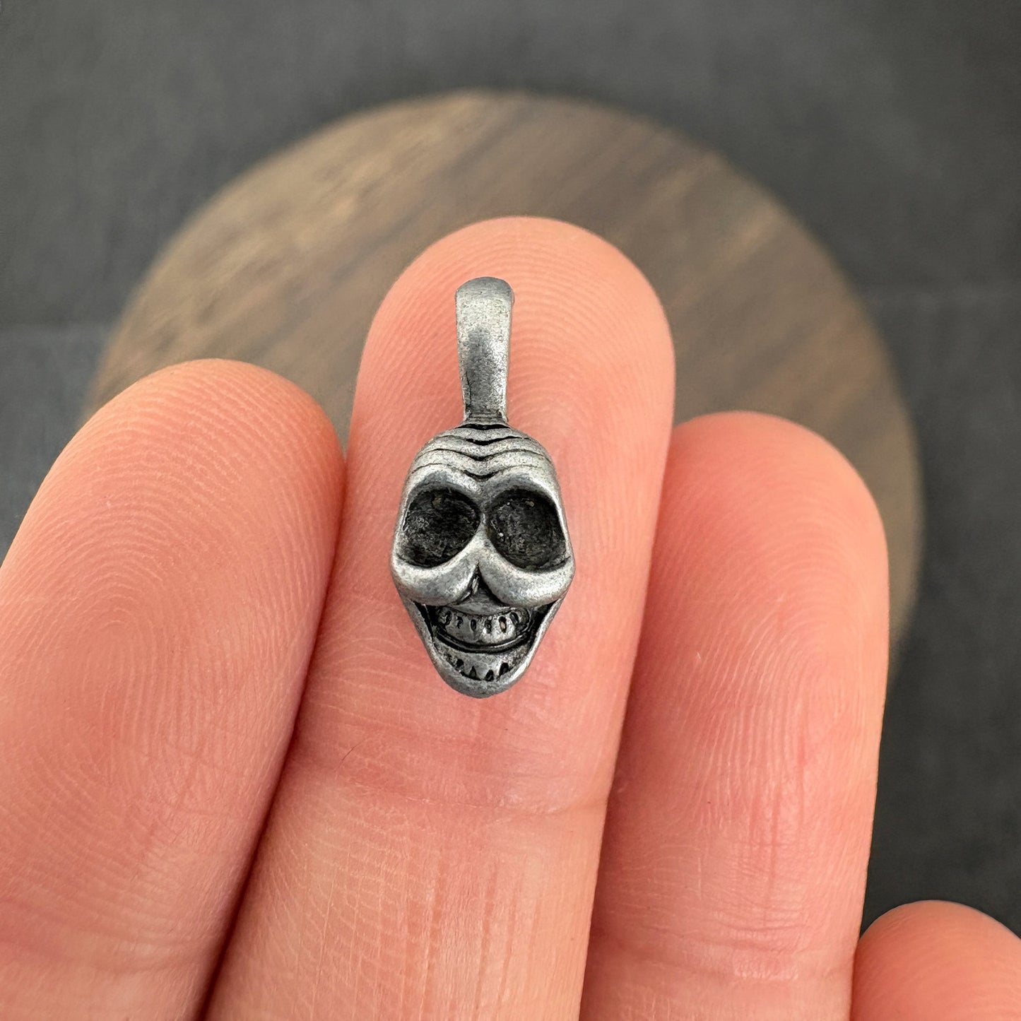 10pcs Tibetan Skull Mala Counter Clips, Antique Silver Shituling Guru Bead Accessory for Prayer Beads