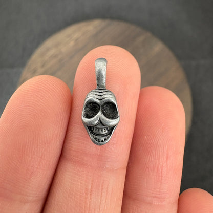 10pcs Tibetan Skull Mala Counter Clips, Antique Silver Shituling Guru Bead Accessory for Prayer Beads