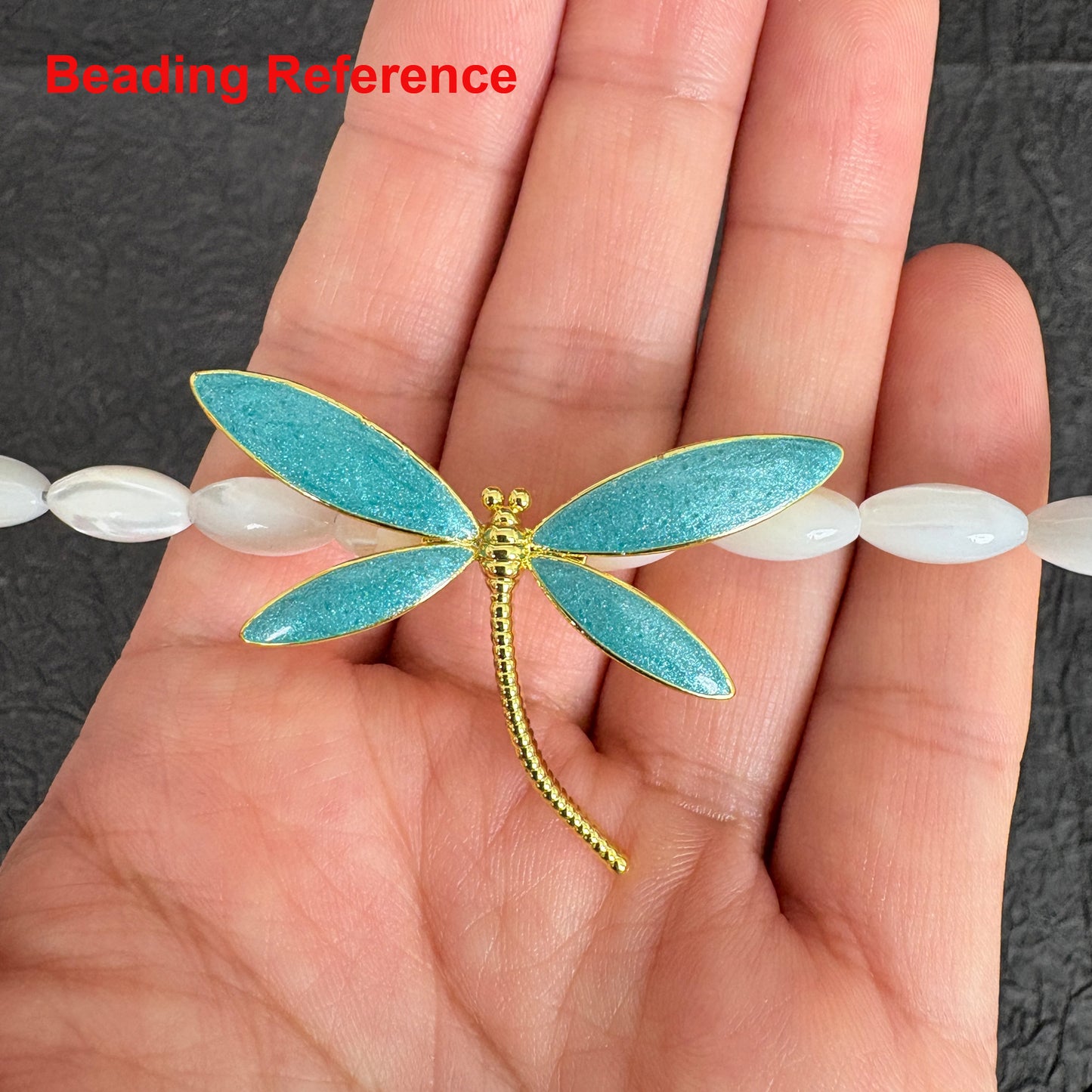 Turquoise Enamel Dragonfly Charm, Gold Plated Pendant for Jewelry Making