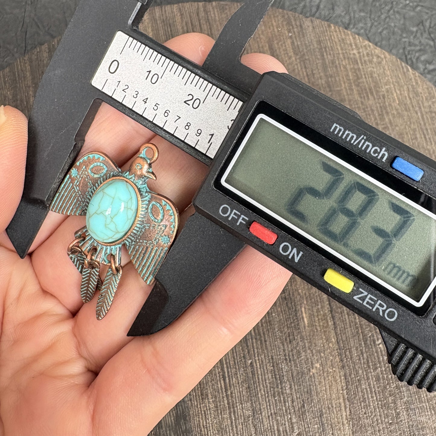 2PCS Turquoise Patina Copper Thunderbird Charms, Native American Style Eagle Pendant for DIY Jewelry
