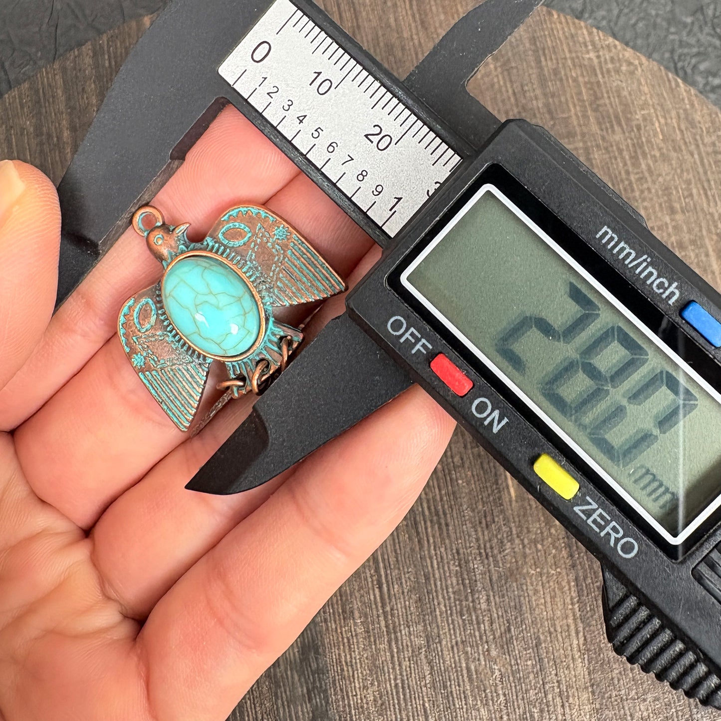 2PCS Turquoise Patina Copper Thunderbird Charms, Native American Style Eagle Pendant for DIY Jewelry