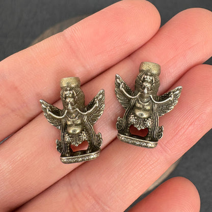 6PCS Vintage Bronze Garuda beads, Tibetan Buddhist Amulet