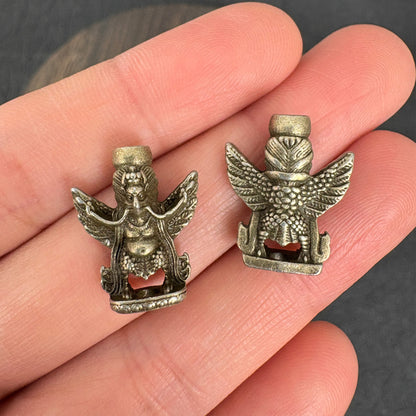 6PCS Vintage Bronze Garuda beads, Tibetan Buddhist Amulet