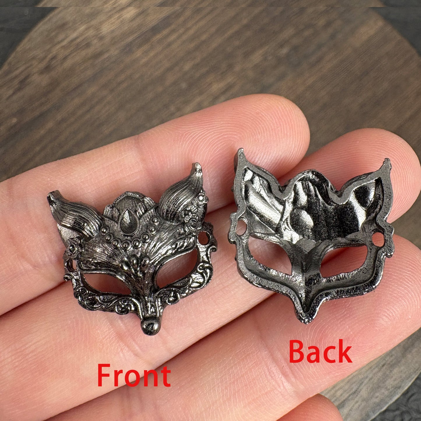 6PCS Vintage Fox Mask Charms, Dark Gothic DIY Jewelry Supply