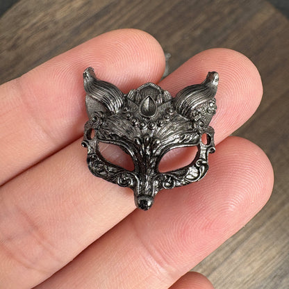 6PCS Vintage Fox Mask Charms, Dark Gothic DIY Jewelry Supply