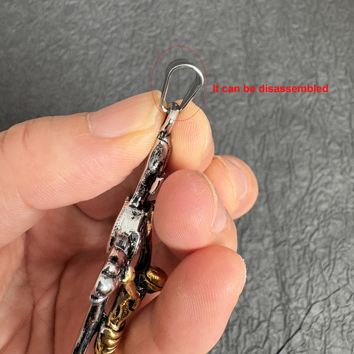 Vintage Stainless Steel Crucifix Pendant, Jesus Christ Cross Charm for Religious Necklace Rosary Making