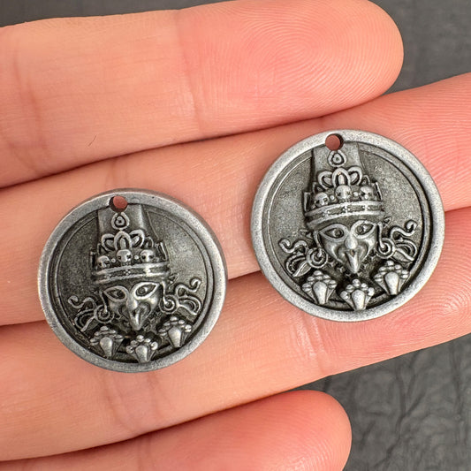 2PCS Zakiram Wealth Goddess Amulet Pendants, Tibetan Protection Charm, Spiritual Necklace for Peace & Abundance