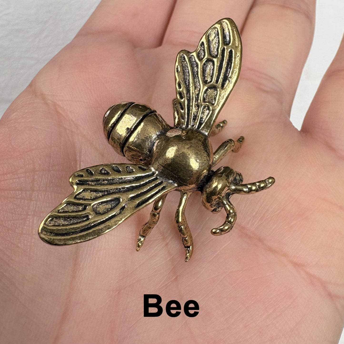 Vintage Brass Dragonfly Butterfly Bee Moth Figurines, Retro Insect Ornaments, Brass Animal Decor, Home Desk Decoration, Collectible Gifts