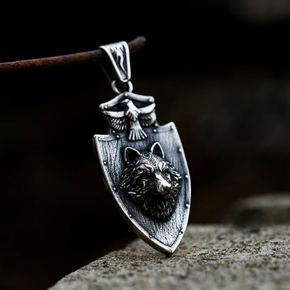 Vintage Stainless Steel Wolf Head Pendant - Nature/Animal-Inspired DIY Jewelry Component