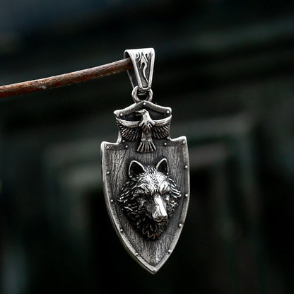 Vintage Stainless Steel Wolf Head Pendant - Nature/Animal-Inspired DIY Jewelry Component