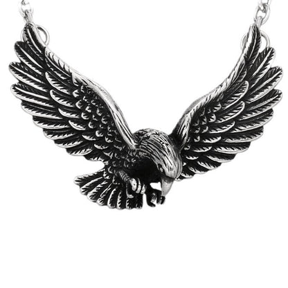 Stainless Steel Vintage Flying Eagle Pendant - Nature-Inspired DIY Jewelry Component