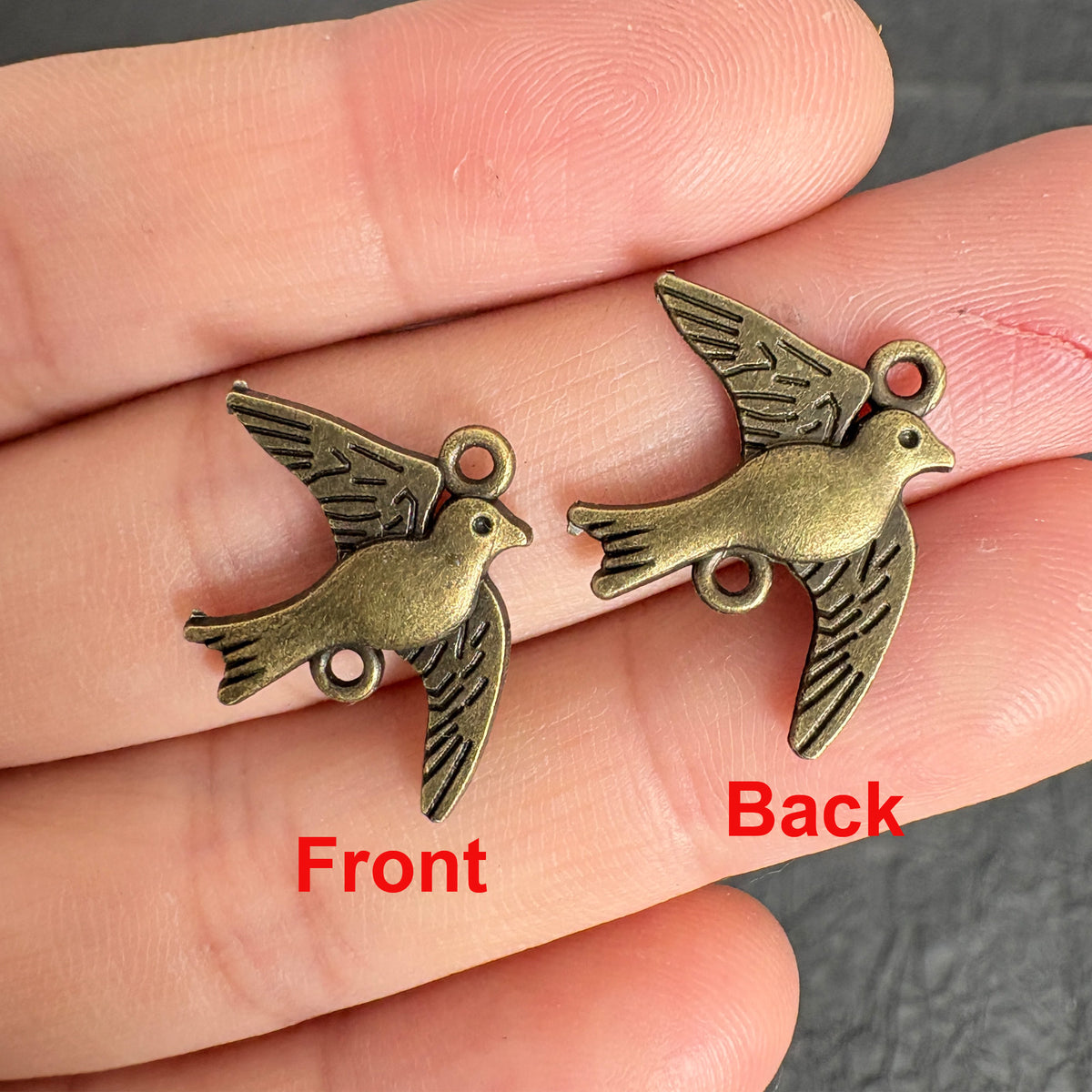 20PCS Antique Bronze Swallow Bird Connector Charms, Vintage Dove Link Pendants for Jewelry Making