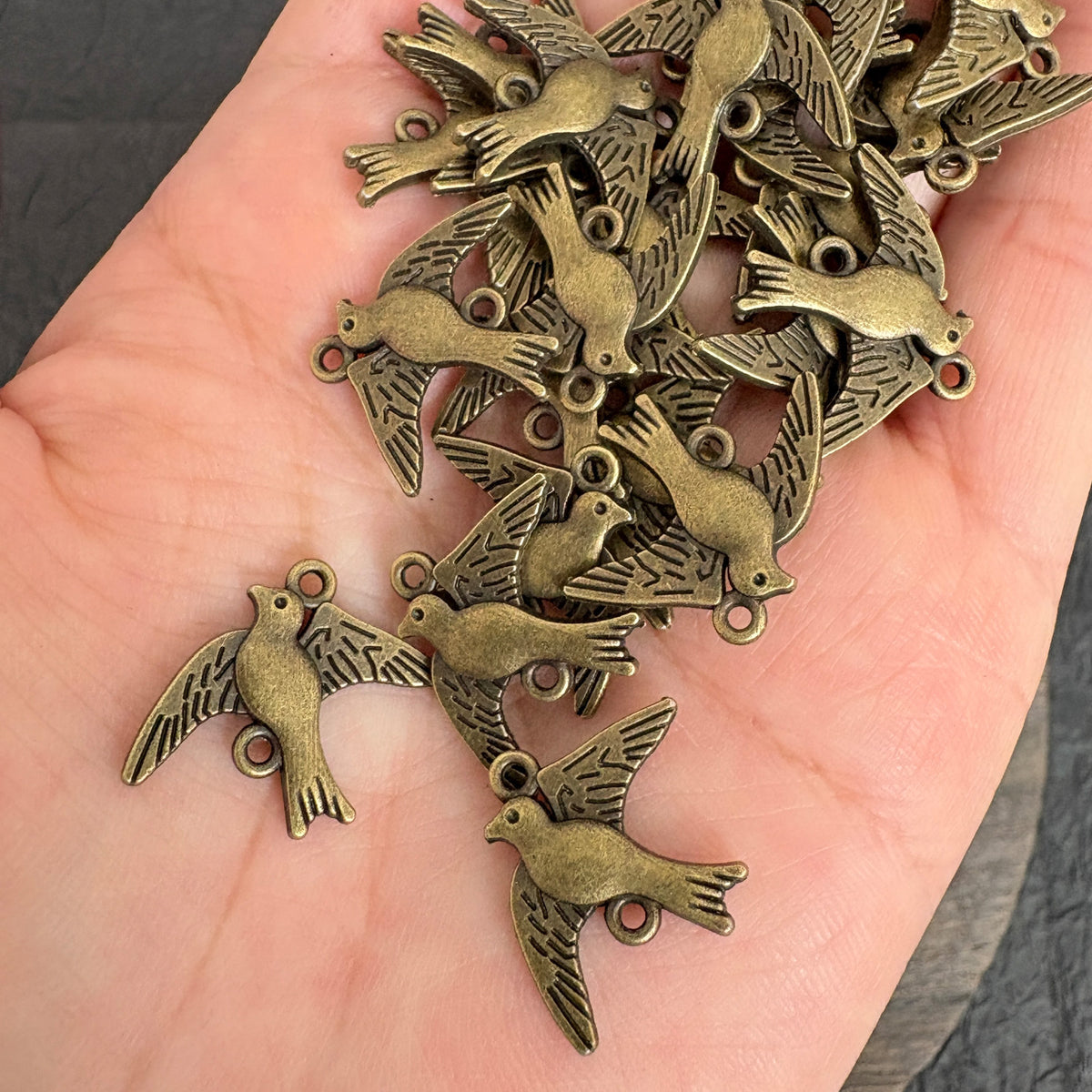 20PCS Antique Bronze Swallow Bird Connector Charms, Vintage Dove Link Pendants for Jewelry Making