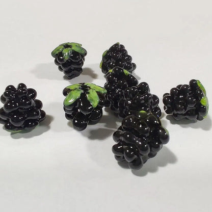 Glass Grape Beads Raspberry Lampwork Charms, Fruit Inspired Spacer Beads, Colorful DIY Jewelry Making Supplies