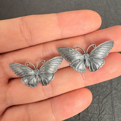 2PCS Antique Silver Butterfly Connector Charms, 6 Holes Multi-Strand Jewelry Link Component for Earrings & Necklace Making