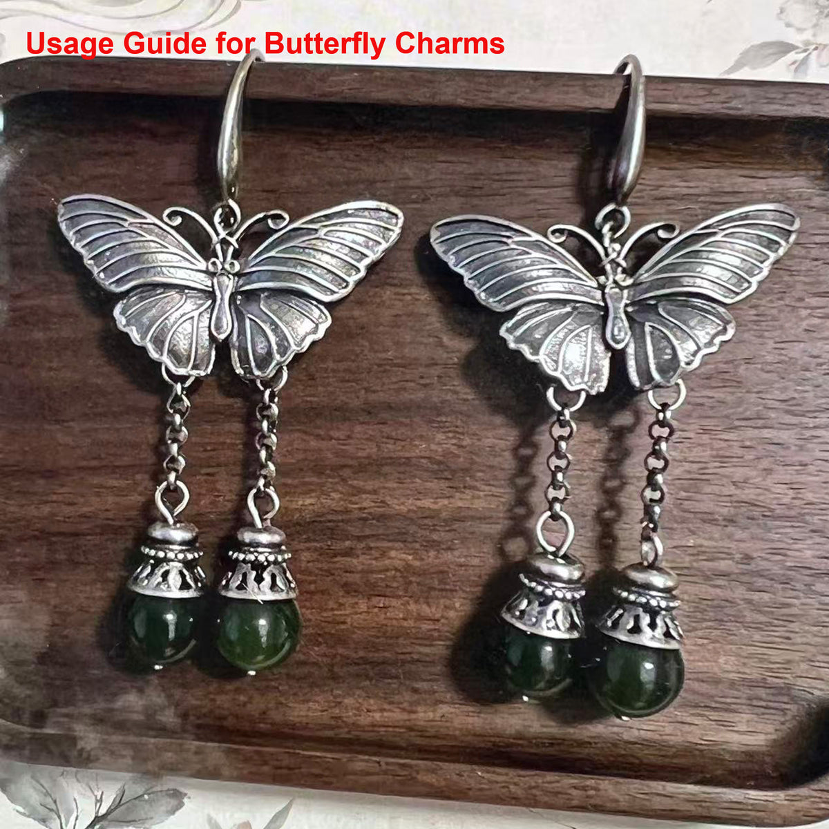 2PCS Antique Silver Butterfly Connector Charms, 6 Holes Multi-Strand Jewelry Link Component for Earrings & Necklace Making