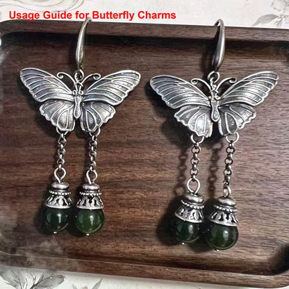 2PCS Antique Silver Butterfly Connector Charms, 6 Holes Multi-Strand Jewelry Link Component for Earrings & Necklace Making