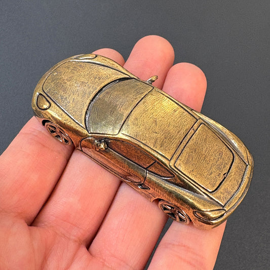 Vintage Brass Car Model | Retro Miniature Vehicle Decor | Brass Collectible Ornament