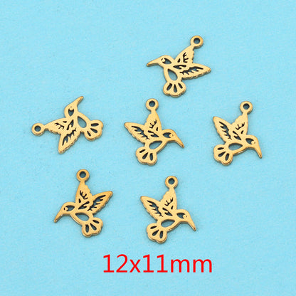 10PCS Stainless Steel Cutout Small Pendants | Moon, Star & Heart Charms, DIY Accessories for Earrings & Bracelets