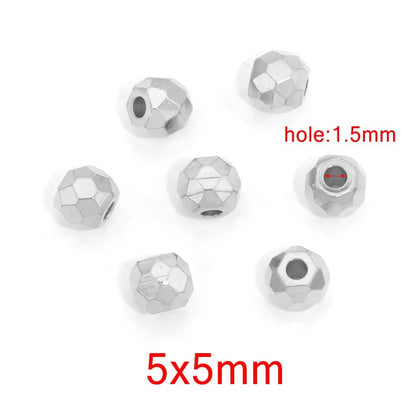 10PCS Stainless Steel (Titanium Steel) Faceted Beads & Domed Beads | Vacuum Gold-Plated Spacer Beads, DIY Jewelry Craft Supplies