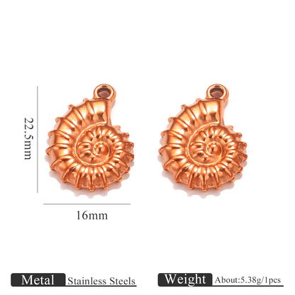 Stainless Steel Conch Pendant - Multi-Color Charms for DIY Necklaces, Earrings & Jewelry Making Supplies