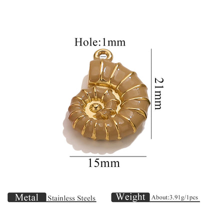 Stainless Steel Conch Pendant - Multi-Color Charms for DIY Necklaces, Earrings & Jewelry Making Supplies