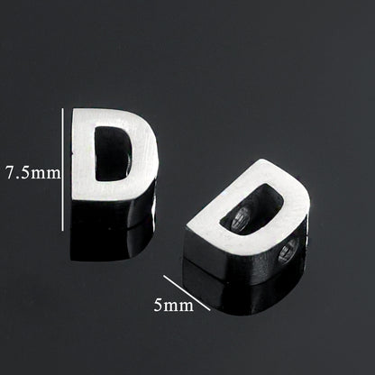5PCS Stainless Steel 3D Letter Pendants - Minimalist & Stylish for Women's DIY Necklaces | Fashion Jewelry Findings