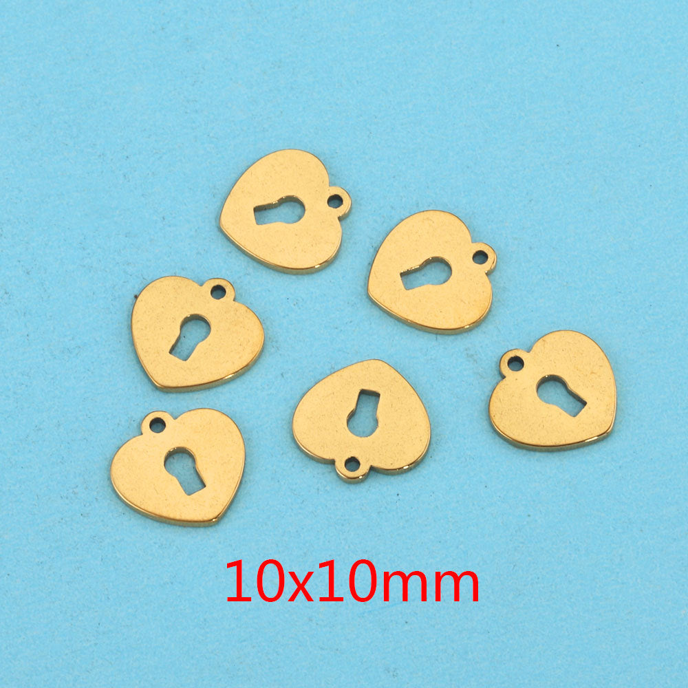 10PCS Stainless Steel Cutout Small Pendants | Moon, Star & Heart Charms, DIY Accessories for Earrings & Bracelets