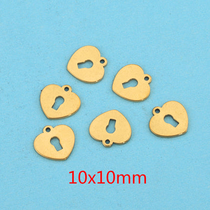 10PCS Stainless Steel Cutout Small Pendants | Moon, Star & Heart Charms, DIY Accessories for Earrings & Bracelets