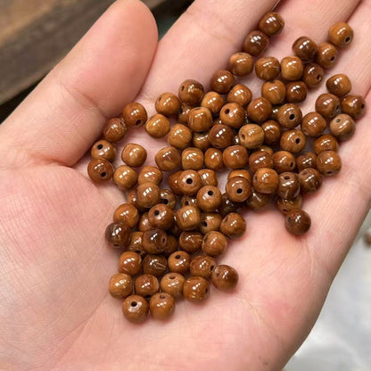 20PCS Genuine Natural Kuka Loose Beads, Smooth Round Wood Beads for Jewelry Making, DIY Bracelet Necklace Craft Supplies
