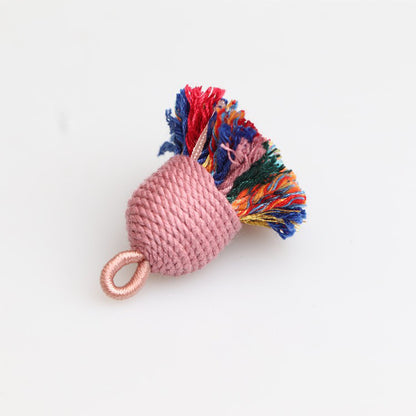 1PCS Cotton Tassel Charms for DIY Beaded Bracelets, Handmade Buddhist Prayer Beads Accessories, Bodhi & Mala Jewelry Making Supplies