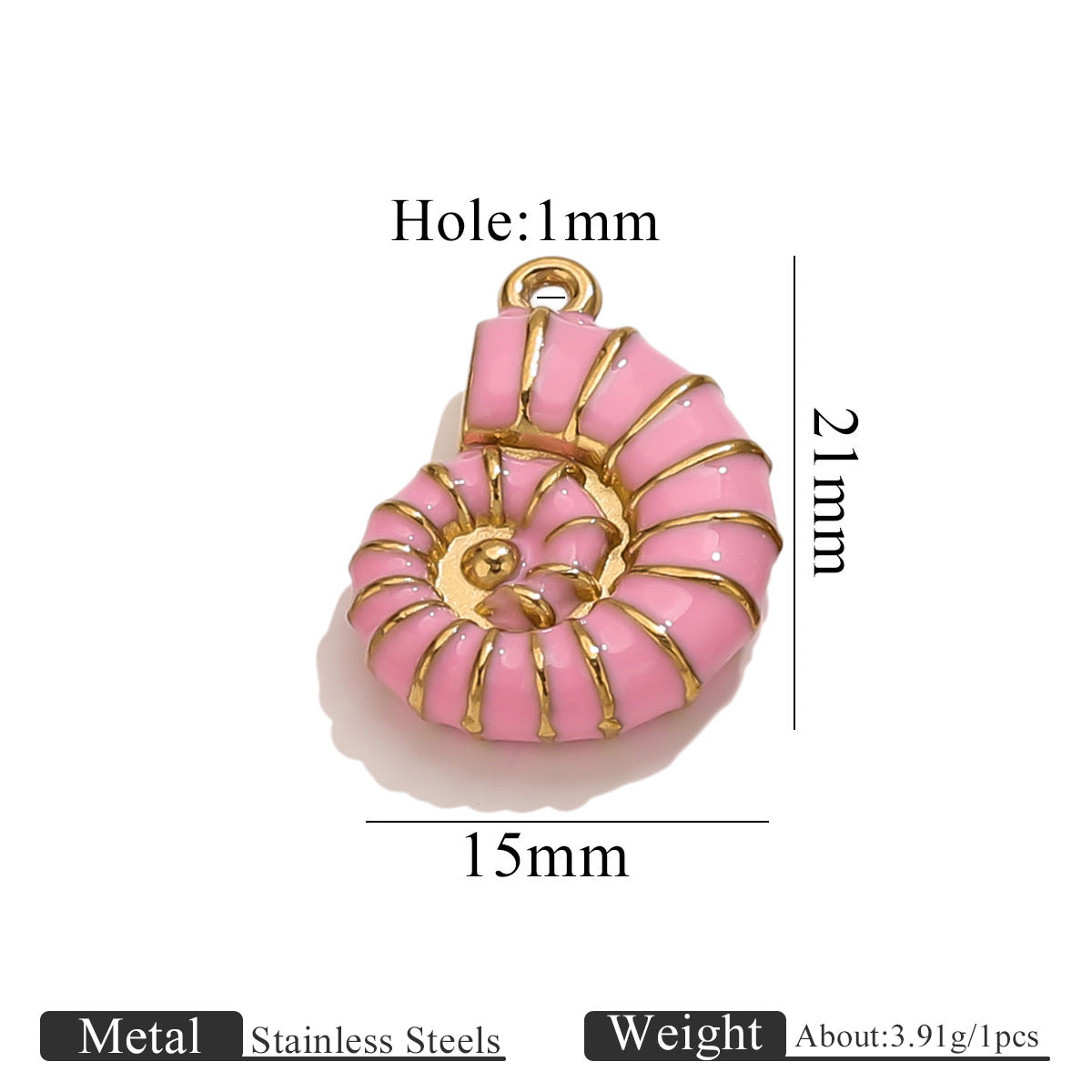 Stainless Steel Conch Pendant - Multi-Color Charms for DIY Necklaces, Earrings & Jewelry Making Supplies