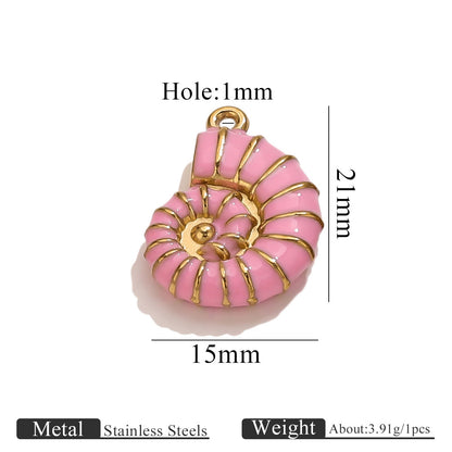 Stainless Steel Conch Pendant - Multi-Color Charms for DIY Necklaces, Earrings & Jewelry Making Supplies