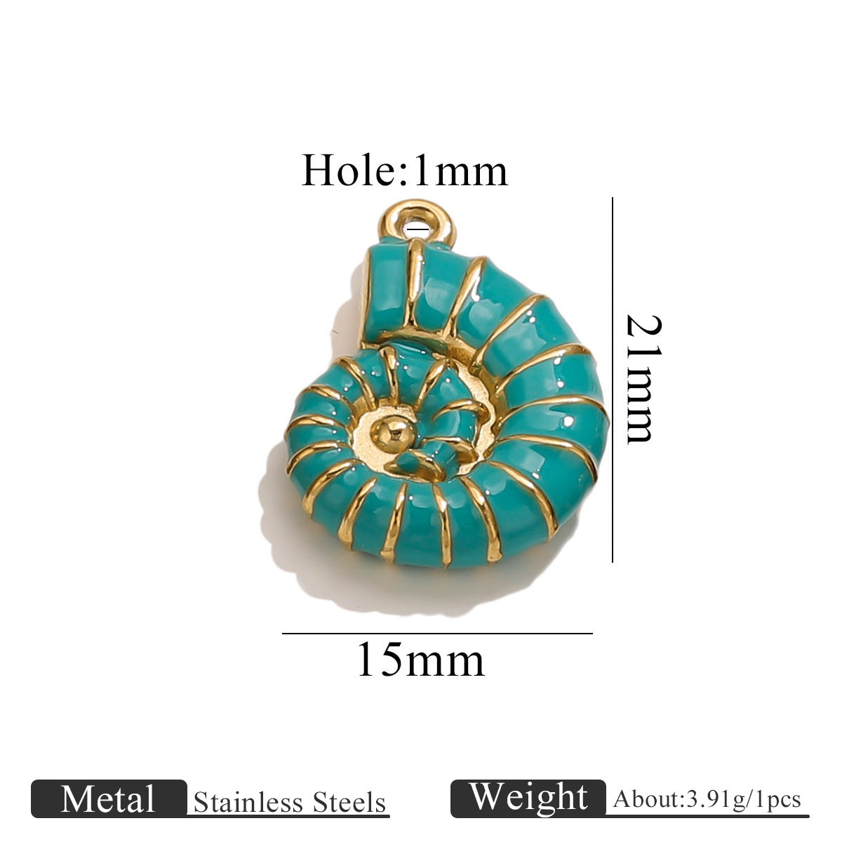 Stainless Steel Conch Pendant - Multi-Color Charms for DIY Necklaces, Earrings & Jewelry Making Supplies