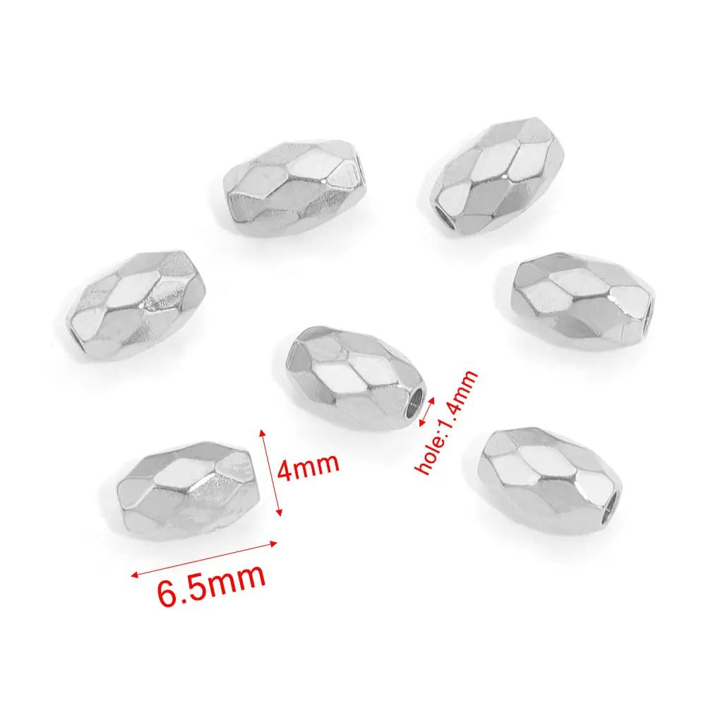 10PCS Stainless Steel (Titanium Steel) Faceted Beads & Domed Beads | Vacuum Gold-Plated Spacer Beads, DIY Jewelry Craft Supplies