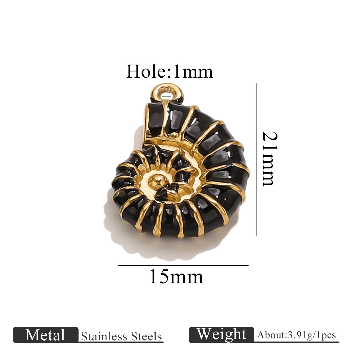 Stainless Steel Conch Pendant - Multi-Color Charms for DIY Necklaces, Earrings & Jewelry Making Supplies