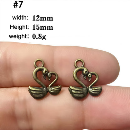 A Series of Charm 1: 10PCS Vintage Style Verdigris Bronze Butterfly Elephant charm - Unique Animal-Inspired Jewelry for Daily Wear & Gifting