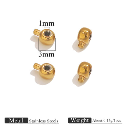 10PCS Stainless Steel Crimp Beads Locker Seperator Beads Column Beads Cord End Caps Metal Stopper Crimp Beads for Bracelets and Necklaces Jewelry Making