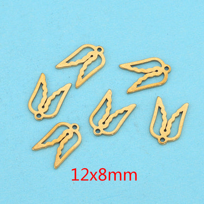 10PCS Stainless Steel Cutout Small Pendants | Moon, Star & Heart Charms, DIY Accessories for Earrings & Bracelets