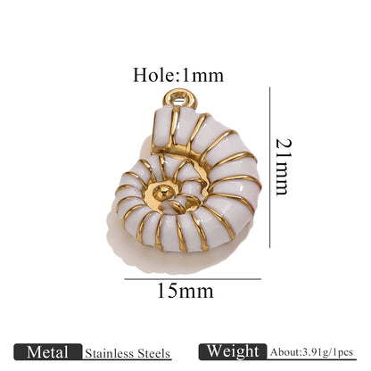 Stainless Steel Conch Pendant - Multi-Color Charms for DIY Necklaces, Earrings & Jewelry Making Supplies