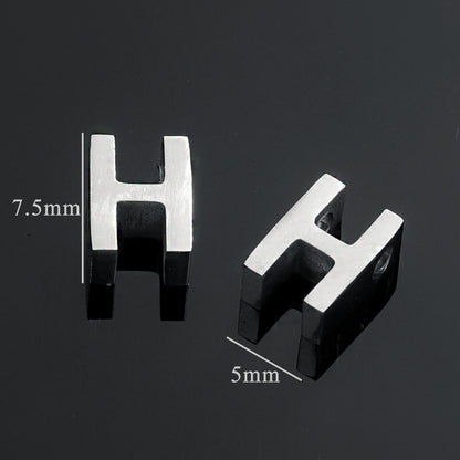 5PCS Stainless Steel 3D Letter Pendants - Minimalist & Stylish for Women's DIY Necklaces | Fashion Jewelry Findings
