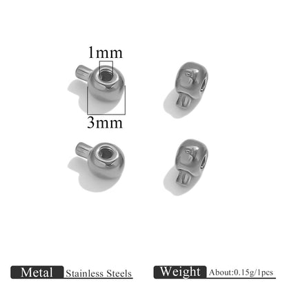 10PCS Stainless Steel Crimp Beads Locker Seperator Beads Column Beads Cord End Caps Metal Stopper Crimp Beads for Bracelets and Necklaces Jewelry Making