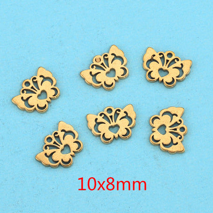 10PCS Stainless Steel Cutout Small Pendants | Moon, Star & Heart Charms, DIY Accessories for Earrings & Bracelets