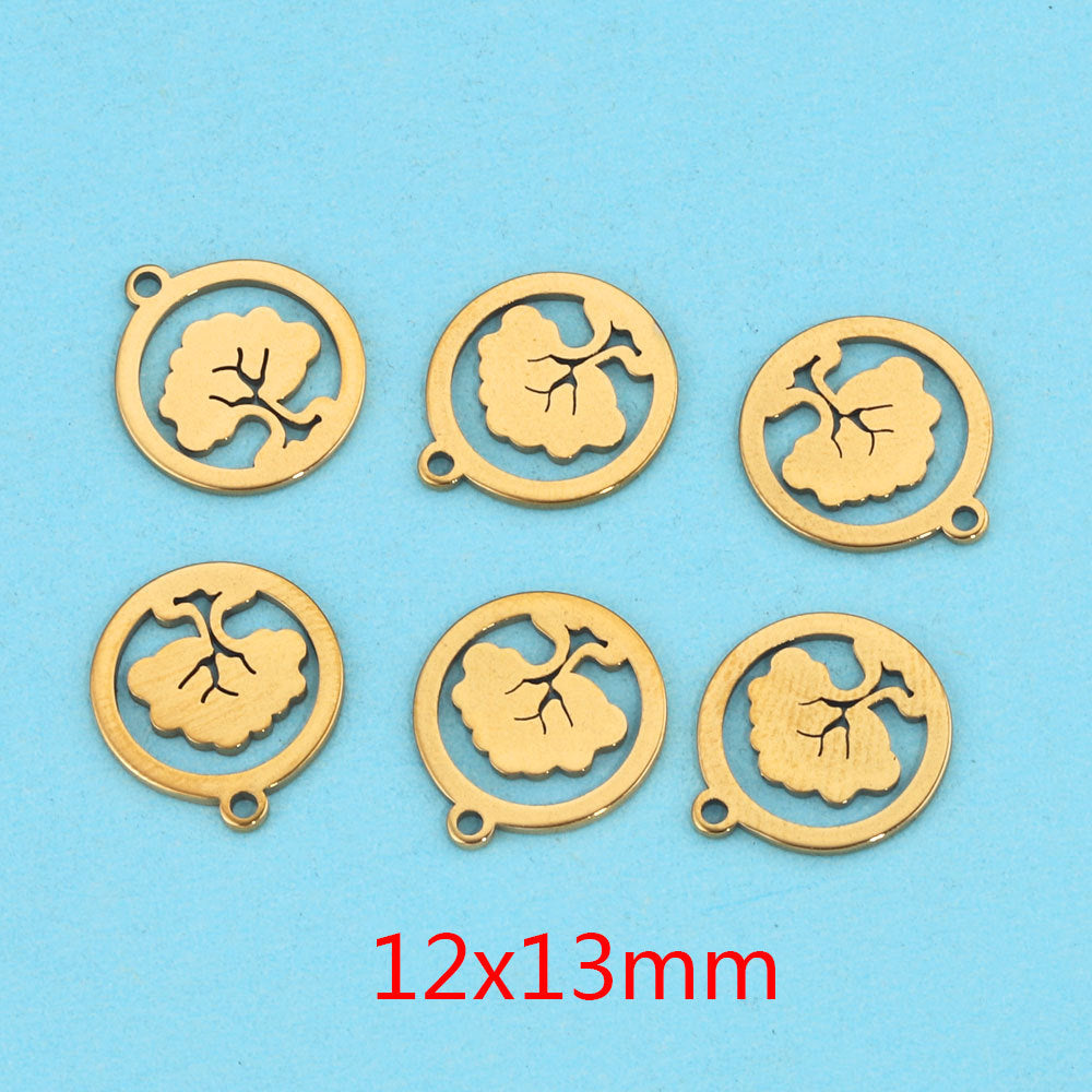 10PCS Stainless Steel Cutout Small Pendants | Moon, Star & Heart Charms, DIY Accessories for Earrings & Bracelets