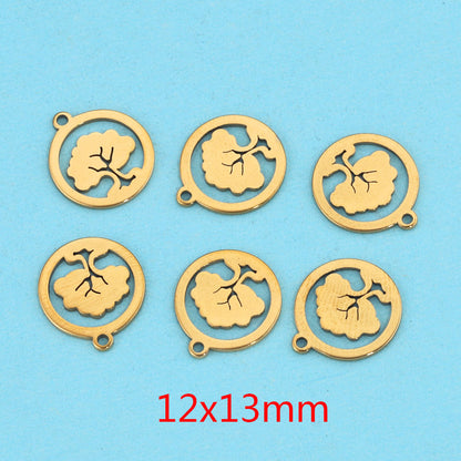 10PCS Stainless Steel Cutout Small Pendants | Moon, Star & Heart Charms, DIY Accessories for Earrings & Bracelets
