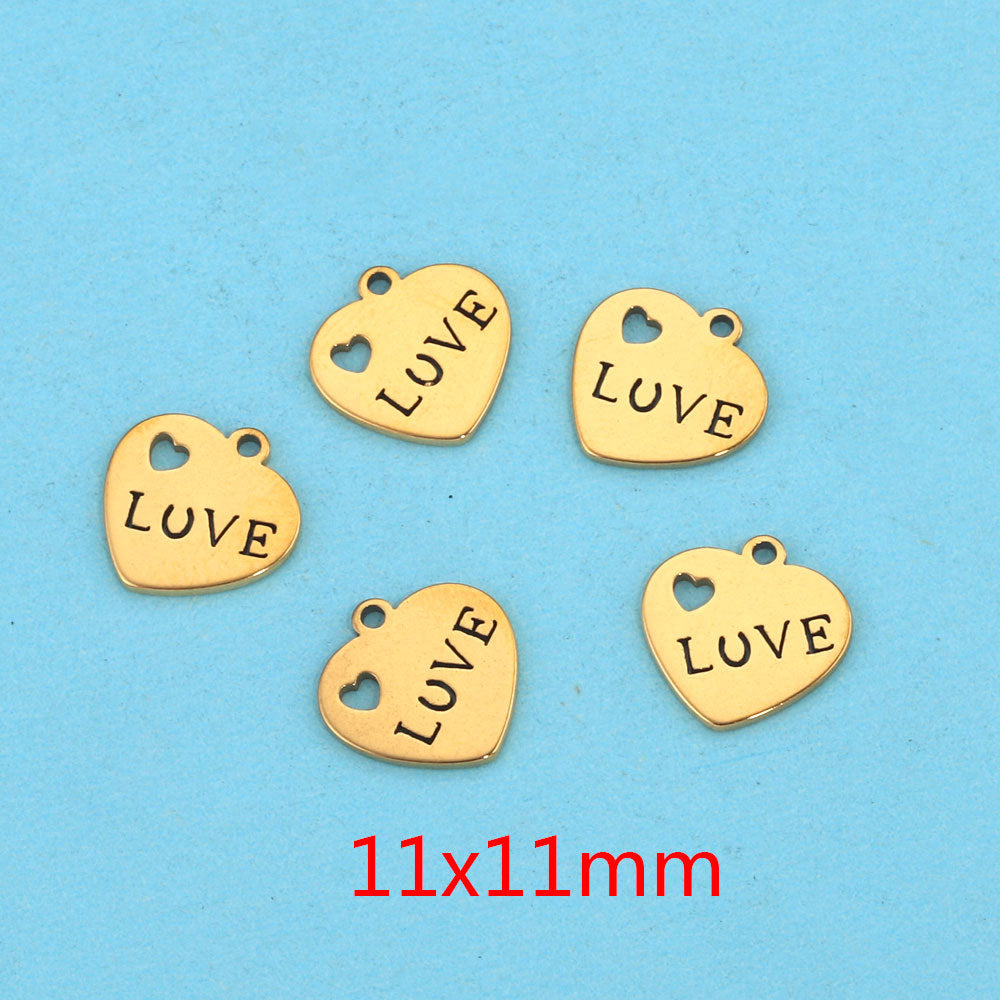 10PCS Stainless Steel Cutout Small Pendants | Moon, Star & Heart Charms, DIY Accessories for Earrings & Bracelets
